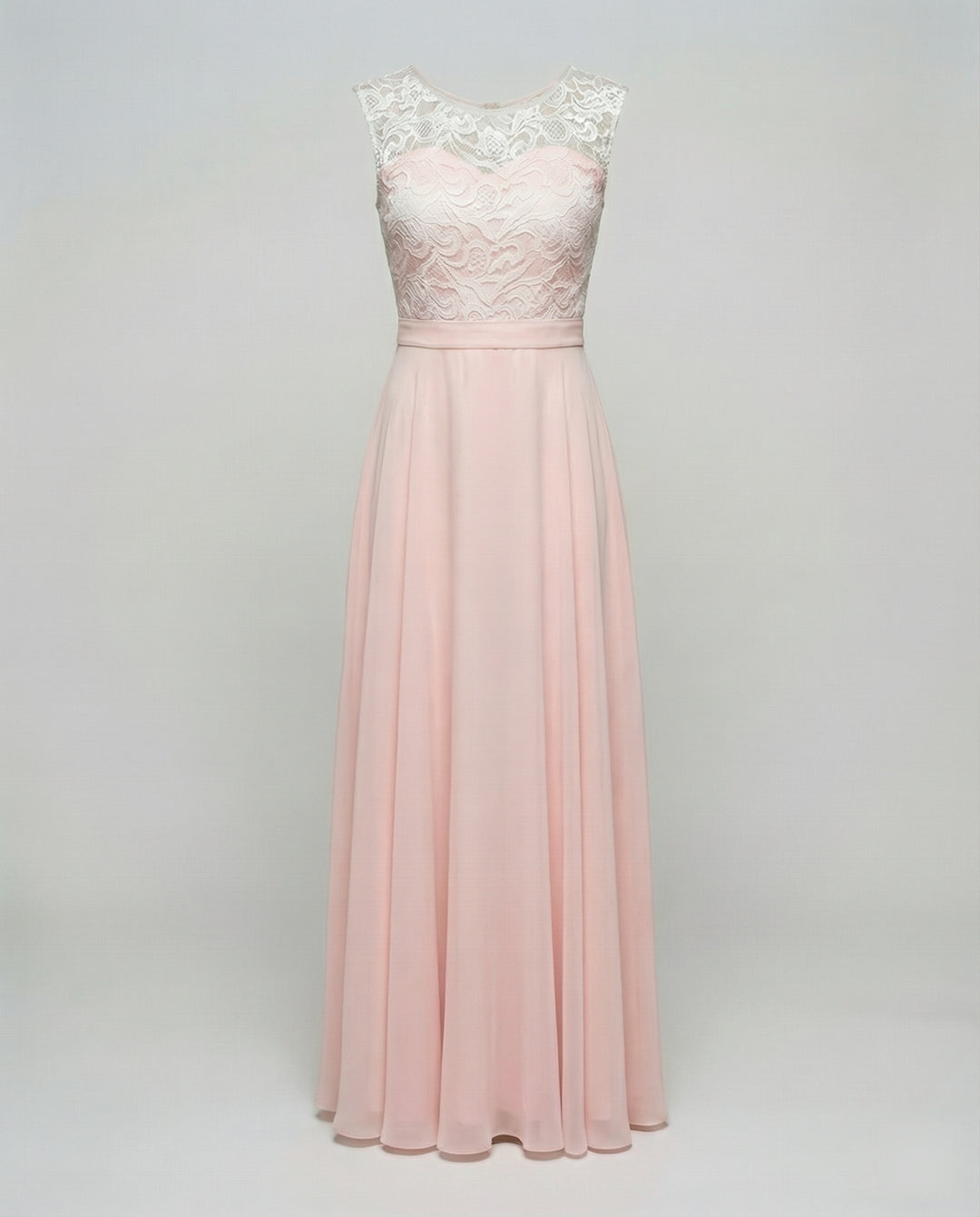 R&B | Chiffon Brautjungfernkleid mit Herz Ausschnitt, Fußlänge