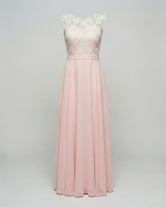 R&B | Chiffon Brautjungfernkleid mit Herz Ausschnitt, Fußlänge