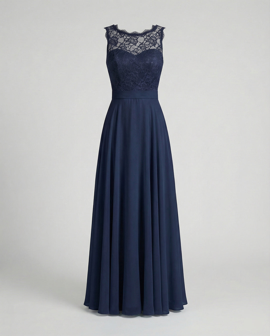 R&B | Chiffon Brautjungfernkleid mit Herz Ausschnitt, Fußlänge