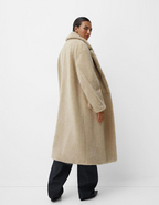 R&B | Damen Teddyjacke mit Reverskragen im langen Modell