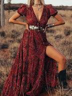 Sexy Bohemian-Print-Kleid für europäische und amerikanische Frauen