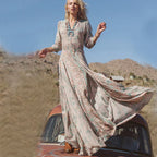Sexy Bohemian-Print-Kleid für europäische und amerikanische Frauen