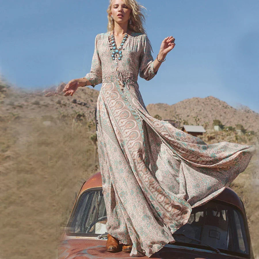 Sexy Bohemian-Print-Kleid für europäische und amerikanische Frauen