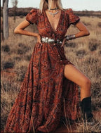 Sexy Bohemian-Print-Kleid für europäische und amerikanische Frauen