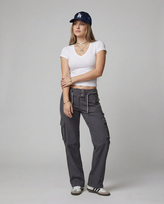Damen Slim Fit Kurzarm T-Shirt Baumwolle V-Ausschnitt Sommer Oberteil