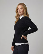 Damen Strickpullover im Lagenlook mit Hemdkragen Locker Schwarz