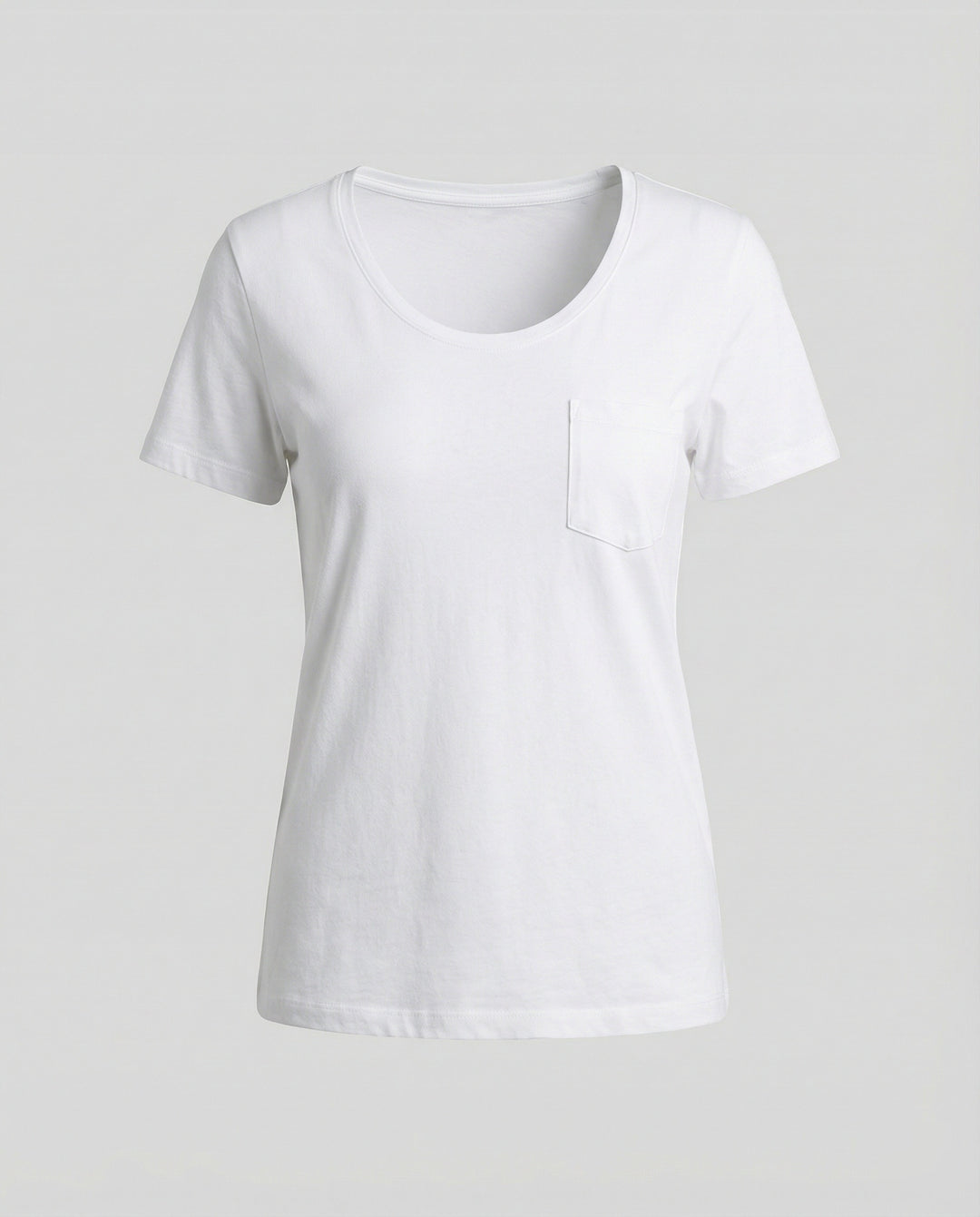 Damen T-Shirt Lockerer Schnitt U-Ausschnitt Baumwolle Lässiges Oberteil