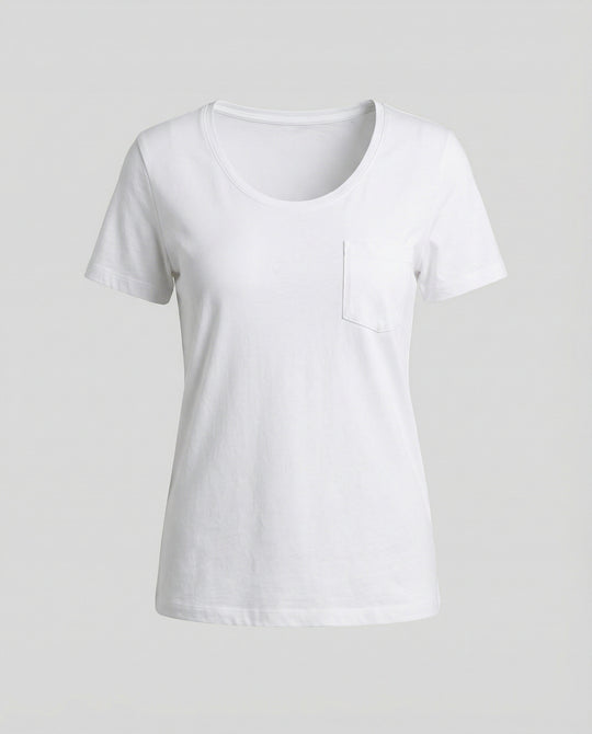 Damen T-Shirt Lockerer Schnitt U-Ausschnitt Baumwolle Lässiges Oberteil