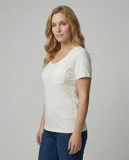 Damen T-Shirt Lockerer Schnitt U-Ausschnitt Baumwolle Lässiges Oberteil