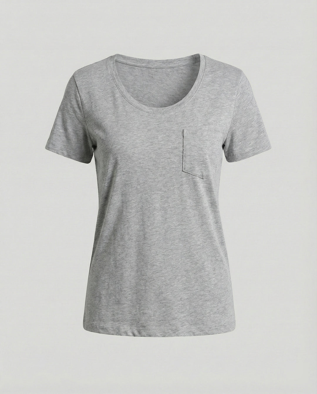 Damen T-Shirt Lockerer Schnitt U-Ausschnitt Baumwolle Lässiges Oberteil