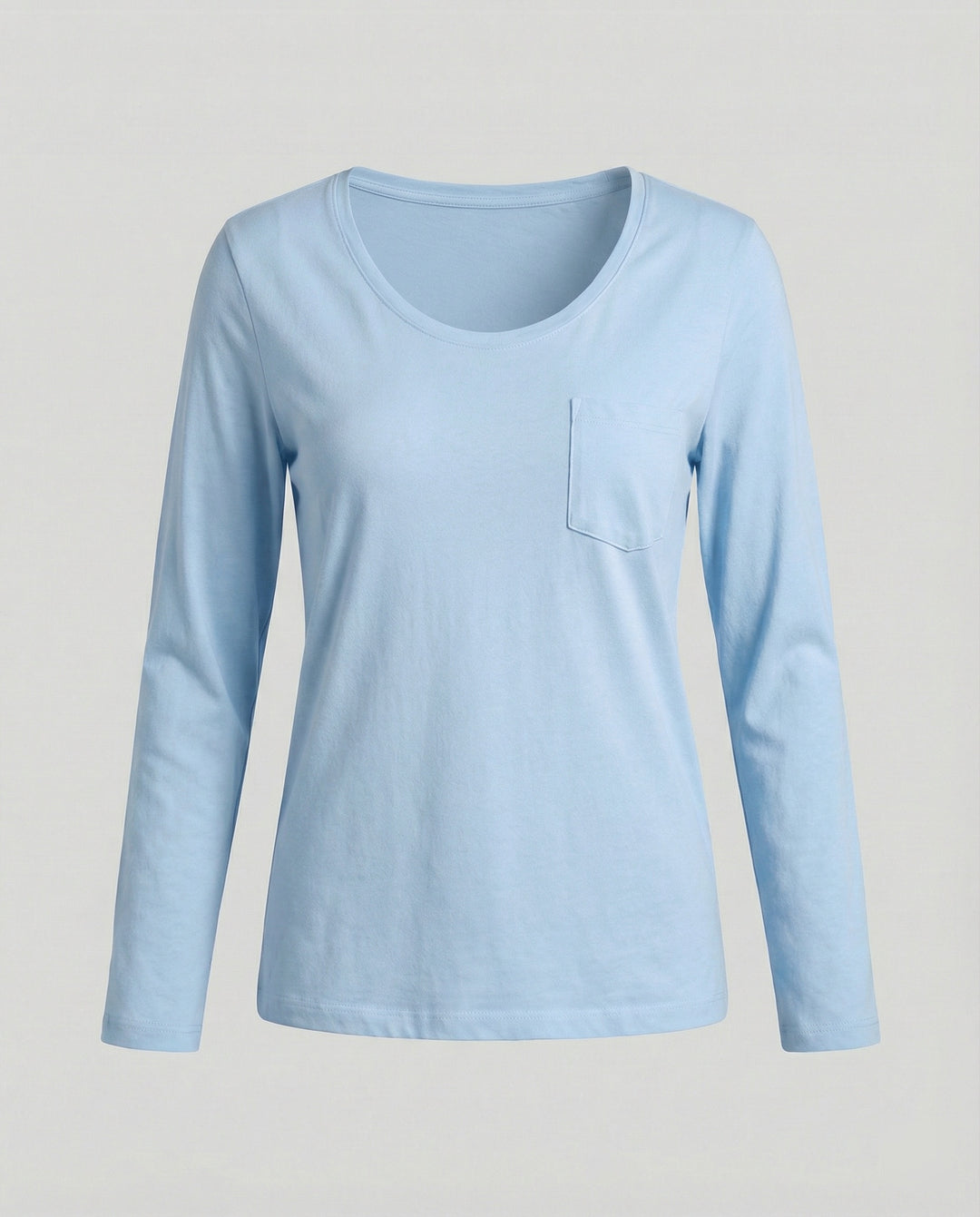 Damen T-Shirt Lockerer Schnitt U-Ausschnitt Baumwolle Lässiges Oberteil