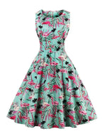 Retro-Kleid mit Flamingodruck