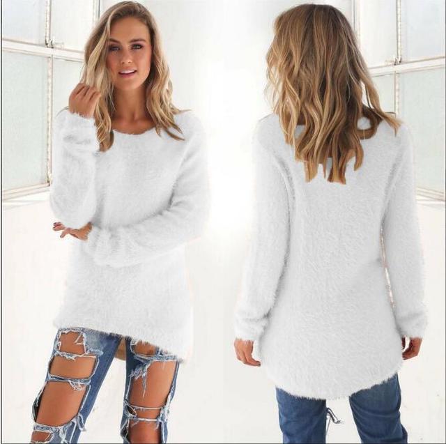 R&B | Lässiger Longpulli mit O-Ausschnitt