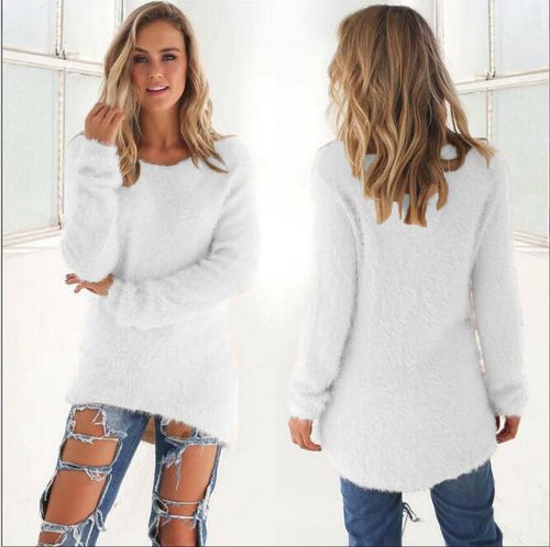 R&B | Lässiger Longpulli mit O-Ausschnitt