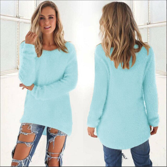 R&B | Lässiger Longpulli mit O-Ausschnitt
