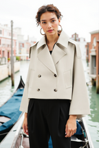 R&B | Kurzer Trenchcoat mit Doppelreiher Elegant & Zeitlos