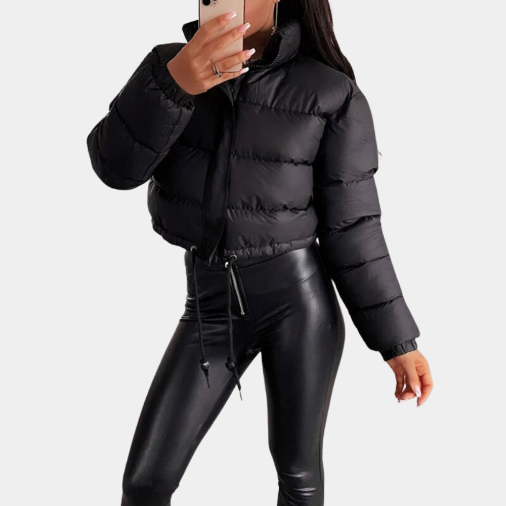 R&B | Damen Trendy Pufferjacke In Kurzem Modell mit Hohem Kragen