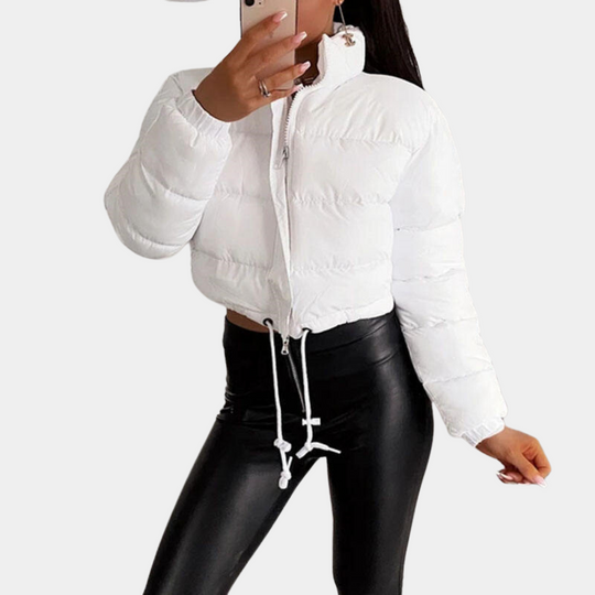 R&B | Damen Trendy Pufferjacke In Kurzem Modell mit Hohem Kragen
