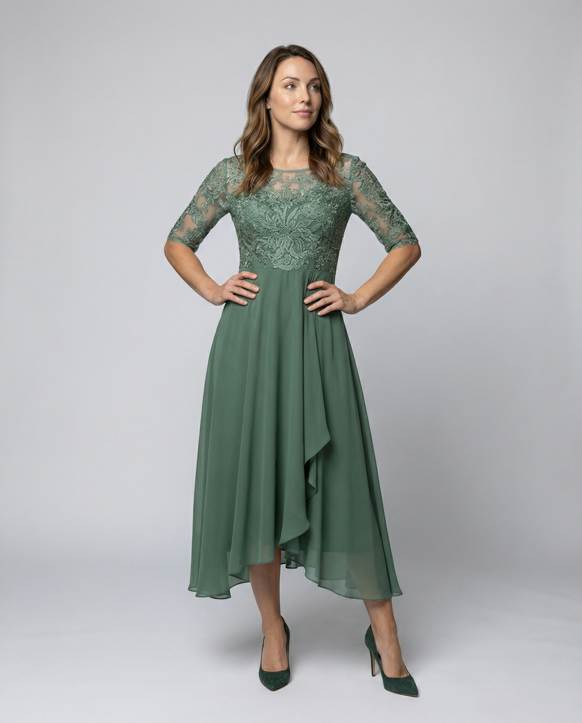 Luftiges Elegantes Midi Kleid