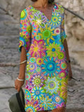R&B | Baumwolle Blumenkleid für Damen