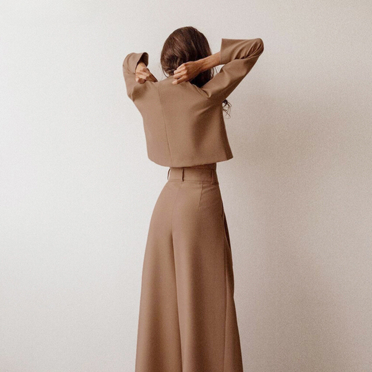 R&B | Elegante Damen Zweiteilige Set Mit Weit Geschnittene Hose