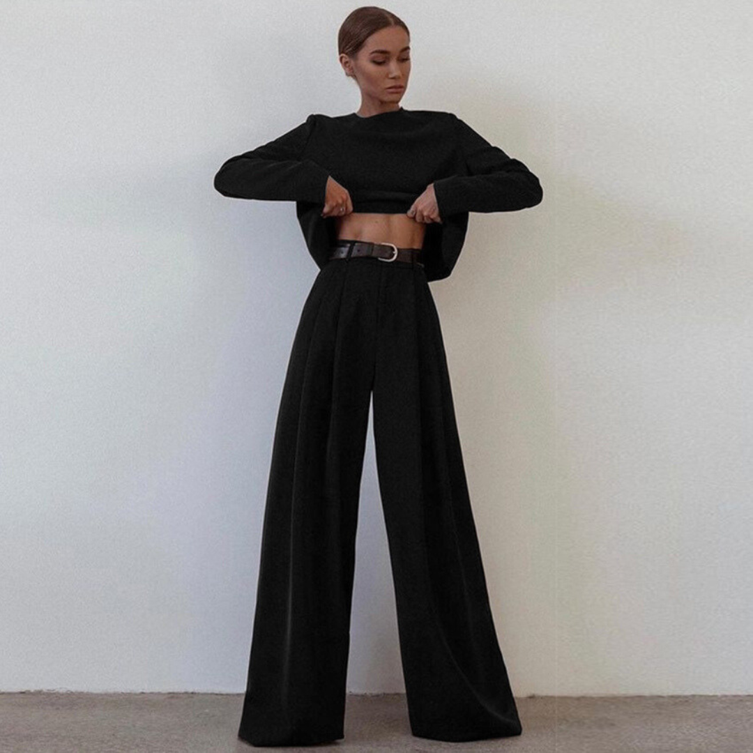 R&B | Elegante Damen Zweiteilige Set Mit Weit Geschnittene Hose