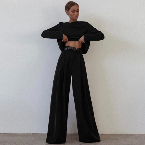 R&B | Elegante Damen Zweiteilige Set Mit Weit Geschnittene Hose