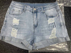 R&B | Beinabschluss Ripped Jeans Shorts