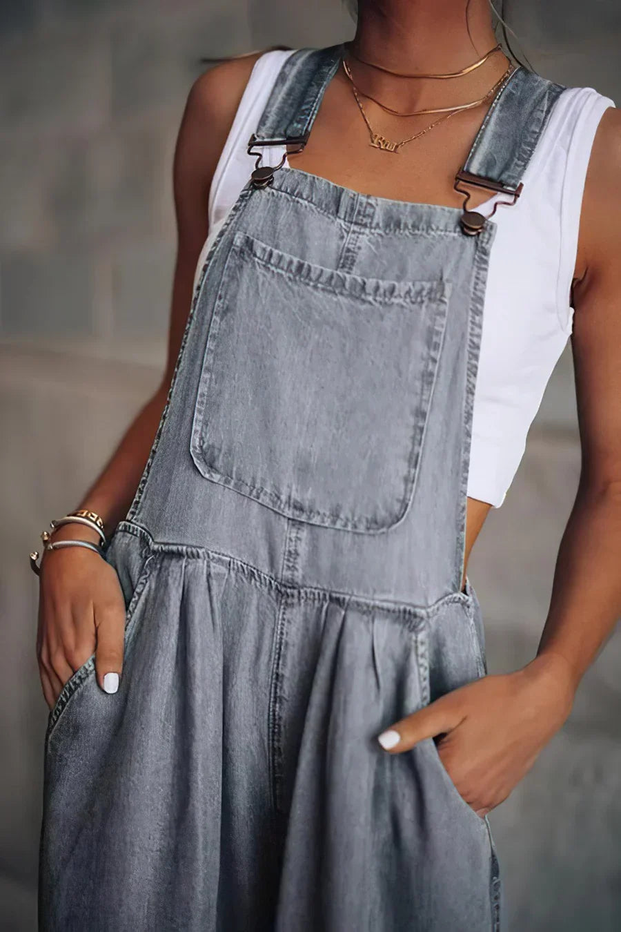 R&B | Armelloser Trendiger Denim-Overall für Damen