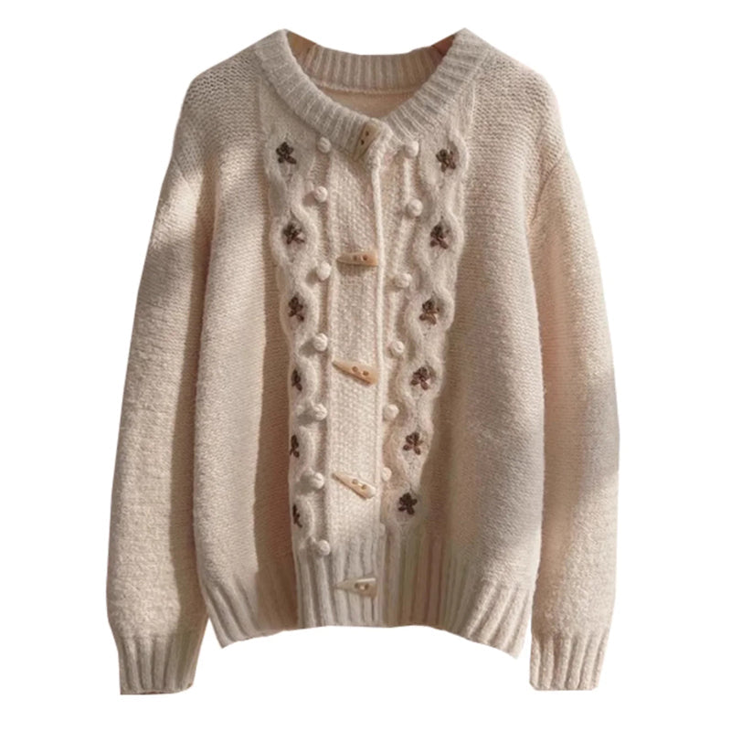 R&B | Strick Strickjacke mit Blumenmuster