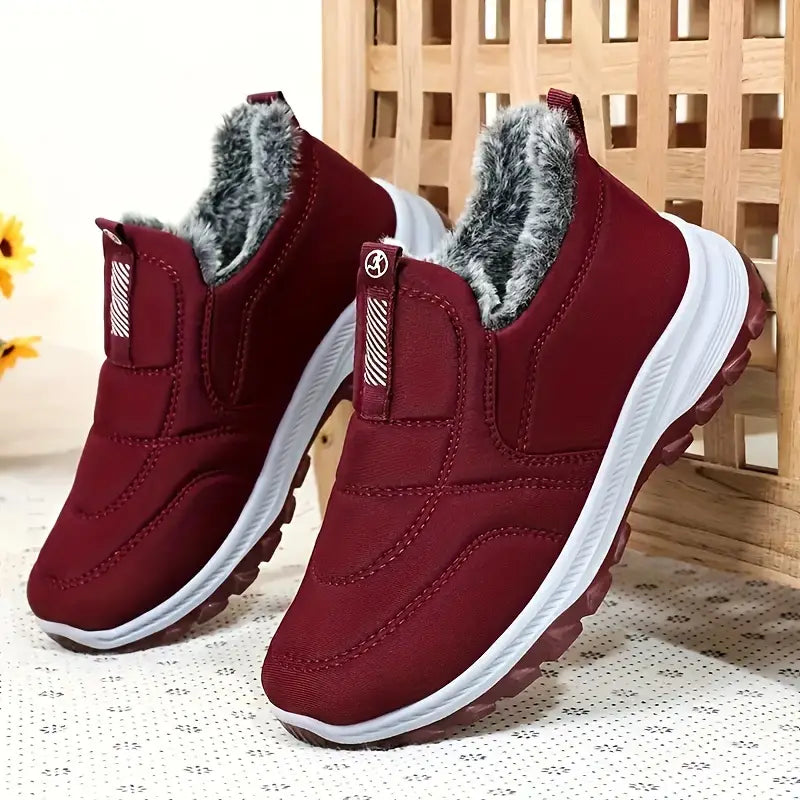 R&B | Damen Fleece-Gefütterte Winterstiefel – Dicke Plattform, Rutschfeste Schneeschuhe