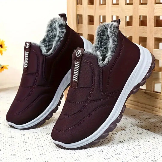 R&B | Damen Fleece-Gefütterte Winterstiefel – Dicke Plattform, Rutschfeste Schneeschuhe