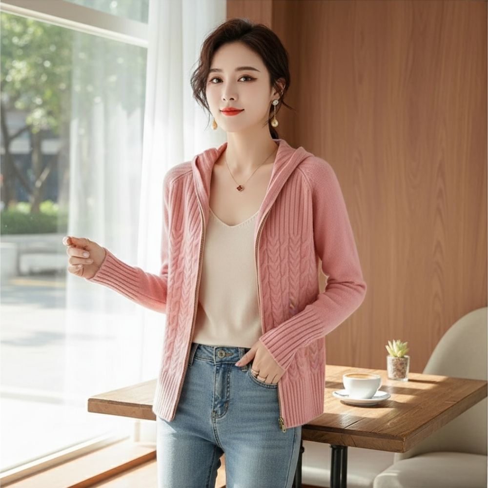 R&B | Damen-Cardigan Aus mit Schickem Kordelzug
