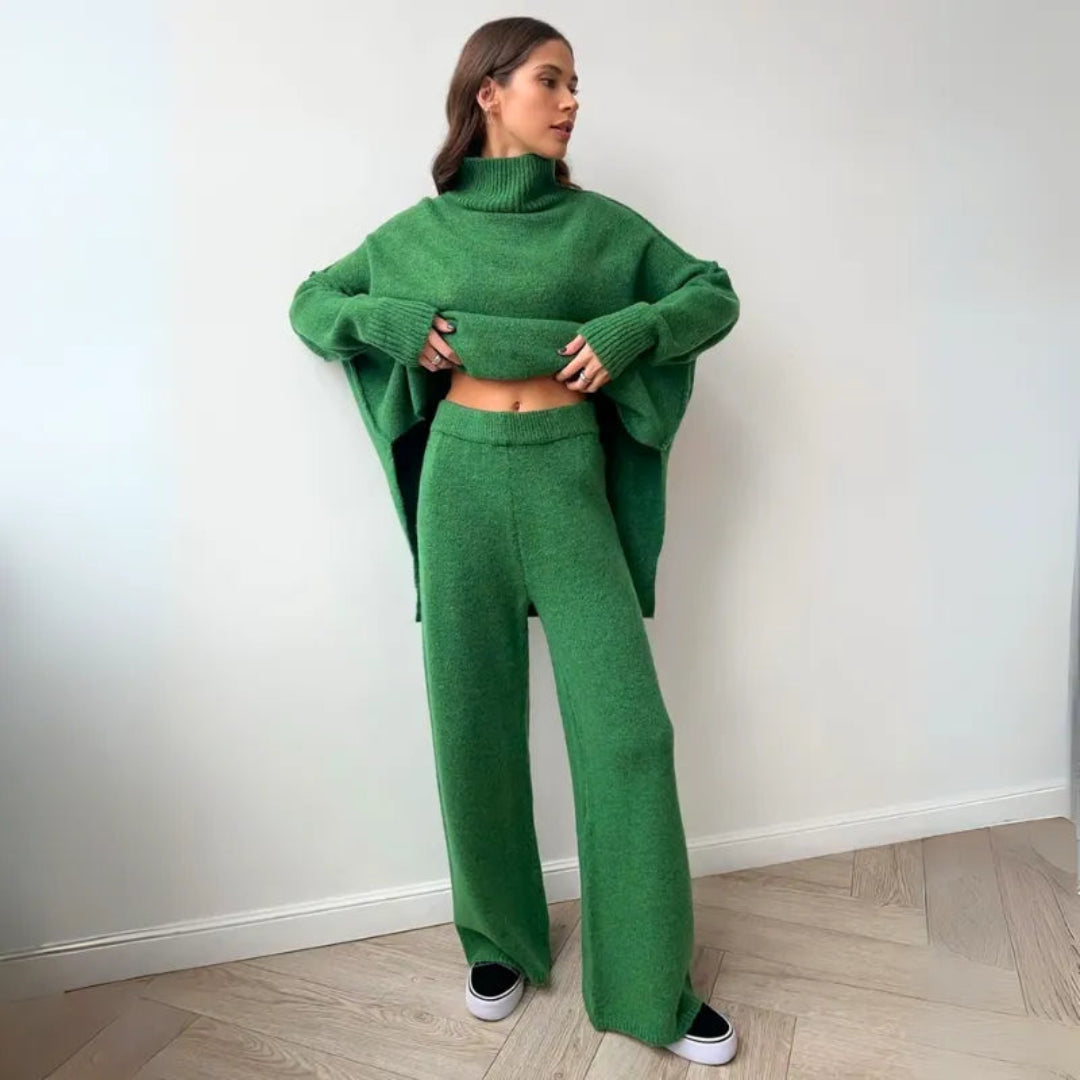 R&B | Übergroßes Loungewear Set mit Rollkragenpullover und Weitbeinhosen