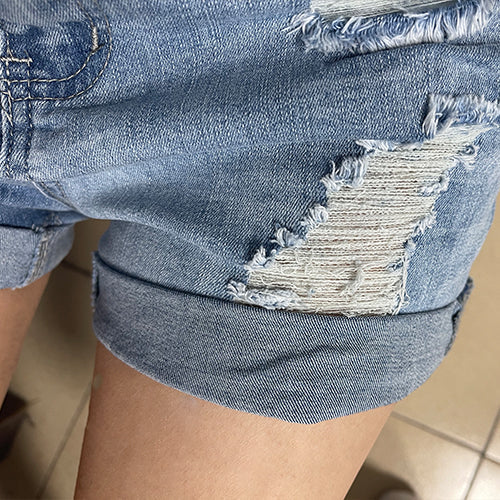 R&B | Beinabschluss Ripped Jeans Shorts