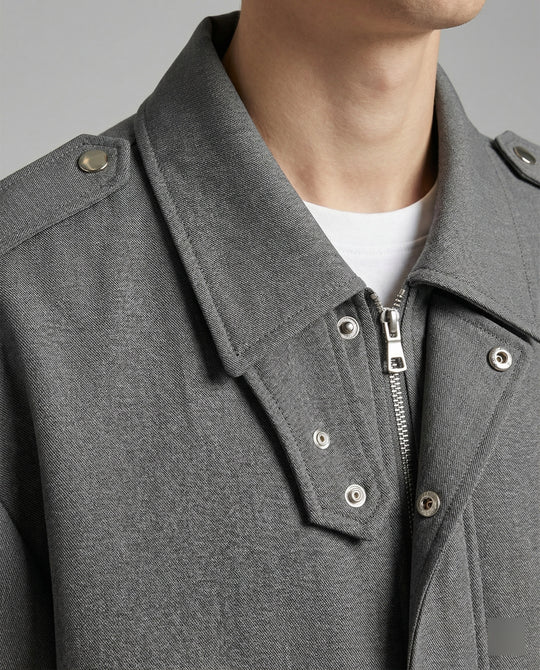 Weit geschnittene Blousonjacke mit verdecktem Reißverschluss Druckknopfmanschetten und elastischem Saum R&B