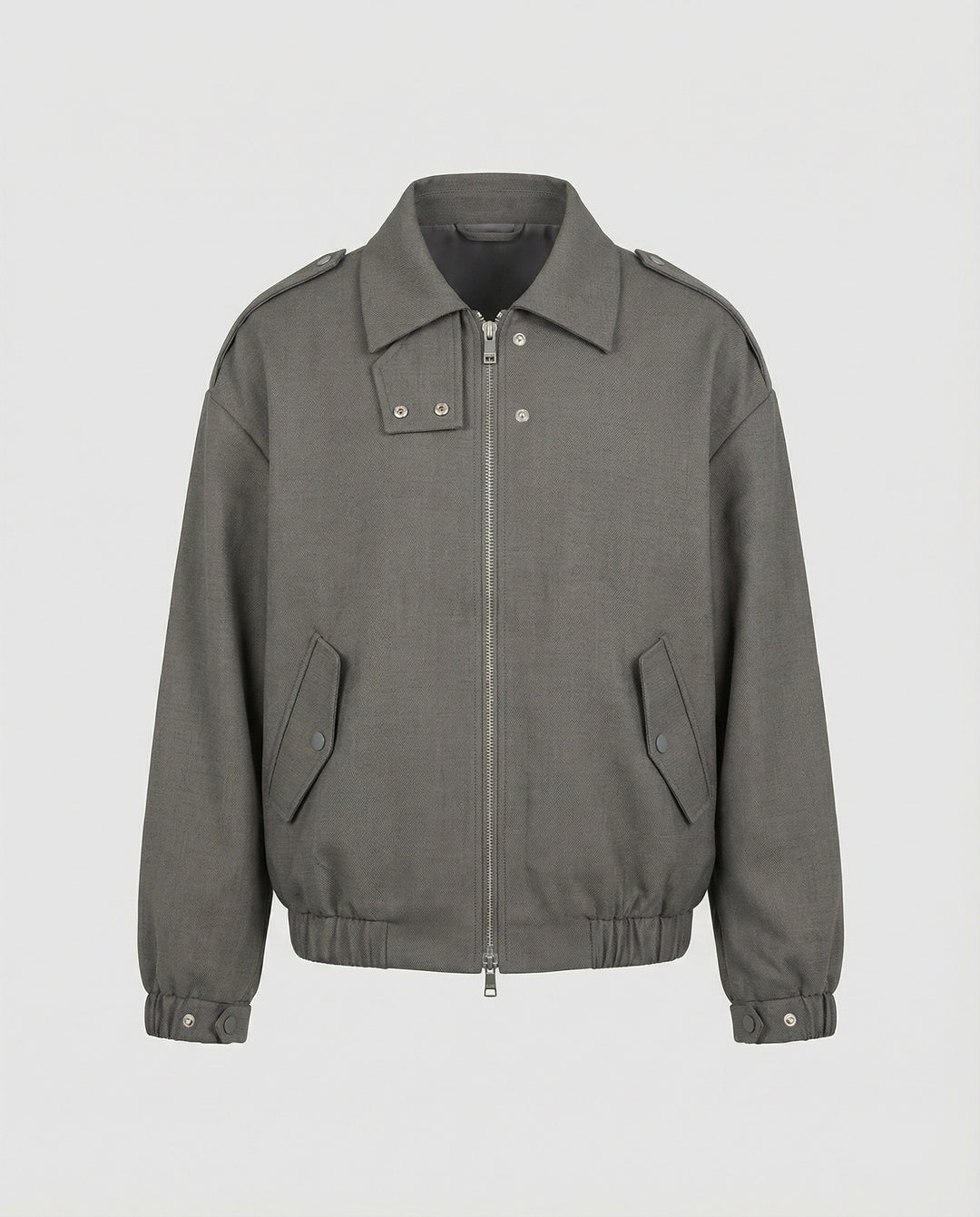 Weit geschnittene Blousonjacke mit verdecktem Reißverschluss Druckknopfmanschetten und elastischem Saum R&B