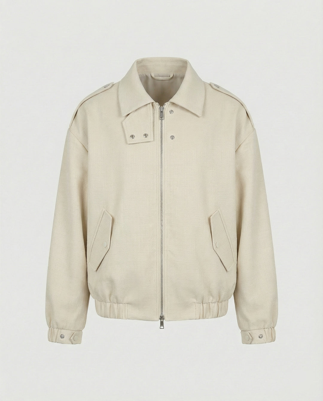 Weit geschnittene Blousonjacke mit verdecktem Reißverschluss Druckknopfmanschetten und elastischem Saum R&B