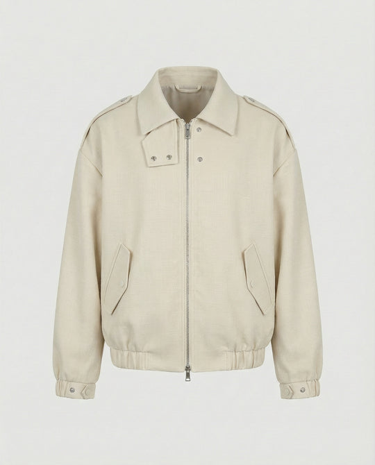 Weit geschnittene Blousonjacke mit verdecktem Reißverschluss Druckknopfmanschetten und elastischem Saum R&B
