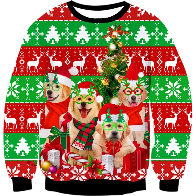 R&B | Unisex Sweatshirt - Bequemes 3D Katzen- und Hundedesign für Tierliebhaber