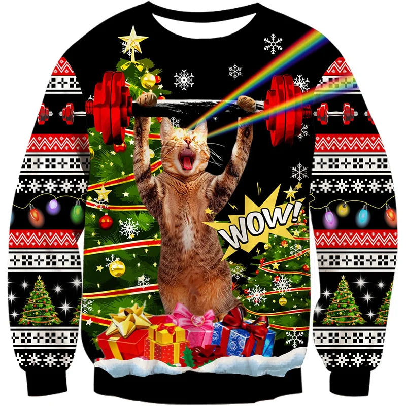 R&B | Unisex Sweatshirt - Bequemes 3D Katzen- und Hundedesign für Tierliebhaber
