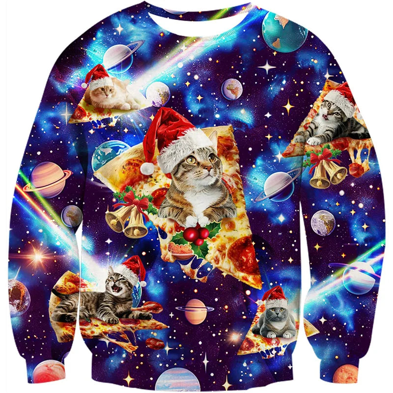 R&B | Unisex Sweatshirt - Bequemes 3D Katzen- und Hundedesign für Tierliebhaber