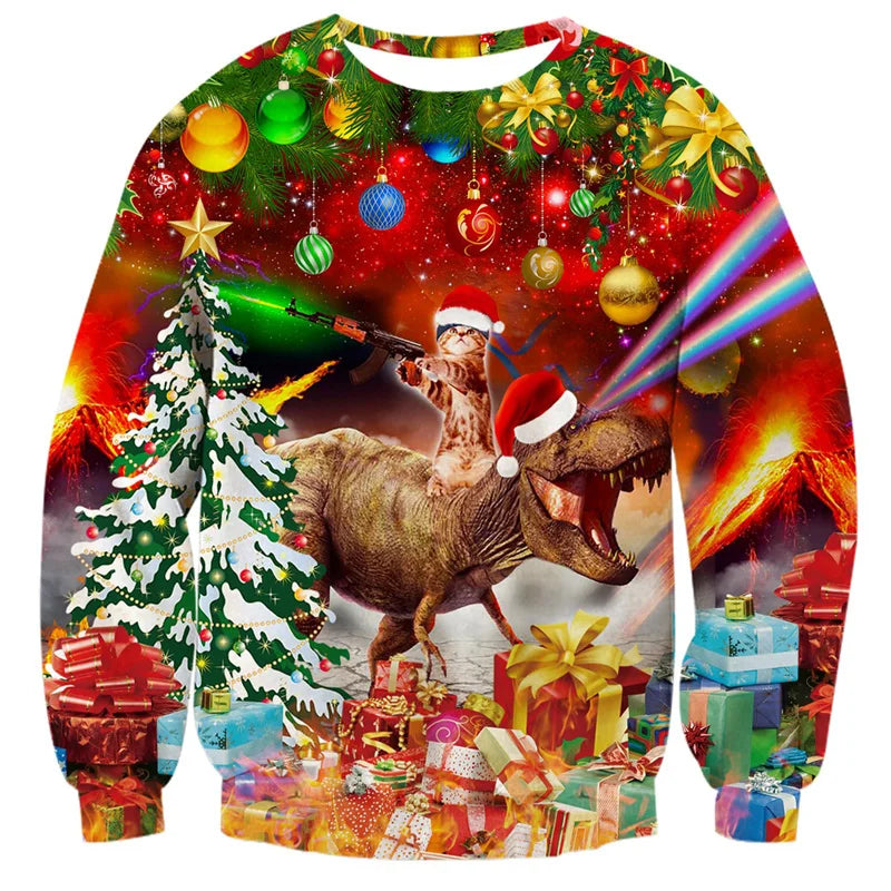 R&B | Unisex Sweatshirt - Bequemes 3D Katzen- und Hundedesign für Tierliebhaber