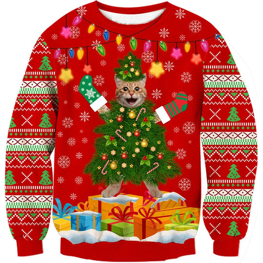 R&B | Unisex Sweatshirt - Bequemes 3D Katzen- und Hundedesign für Tierliebhaber