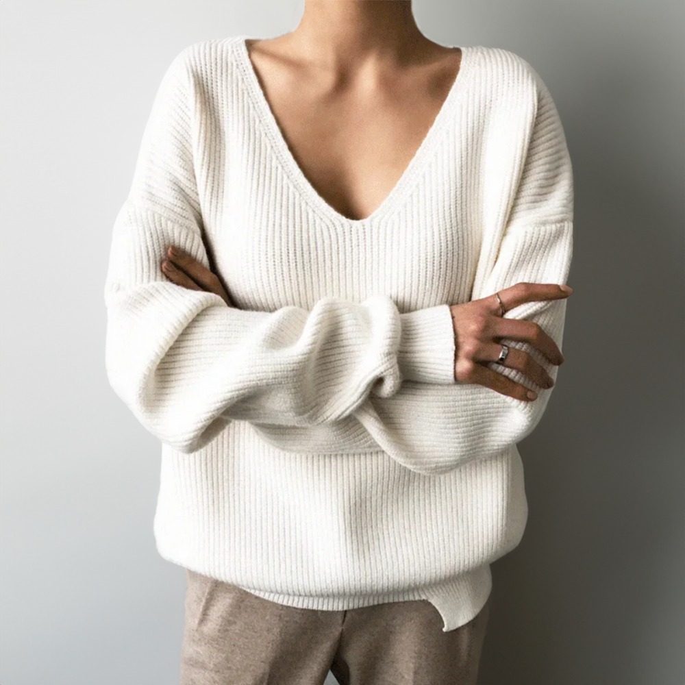 Bequeme V-Ausschnitt Pullover