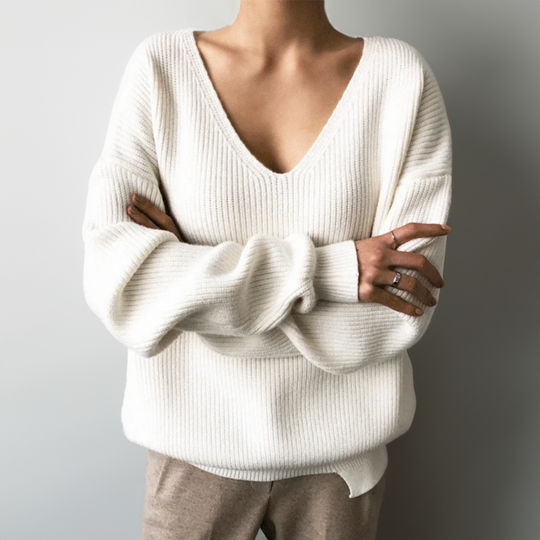 R&B | Bequemer Pullover mit V-Ausschnitt