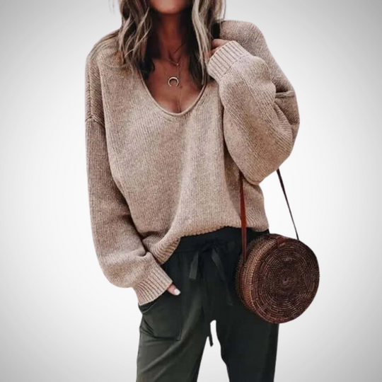 R&B | Locker Strick V-Ausschnitt Pullover