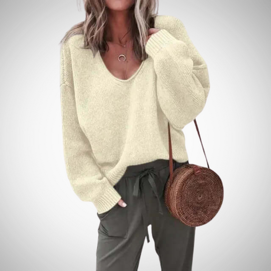 R&B | Locker Strick V-Ausschnitt Pullover