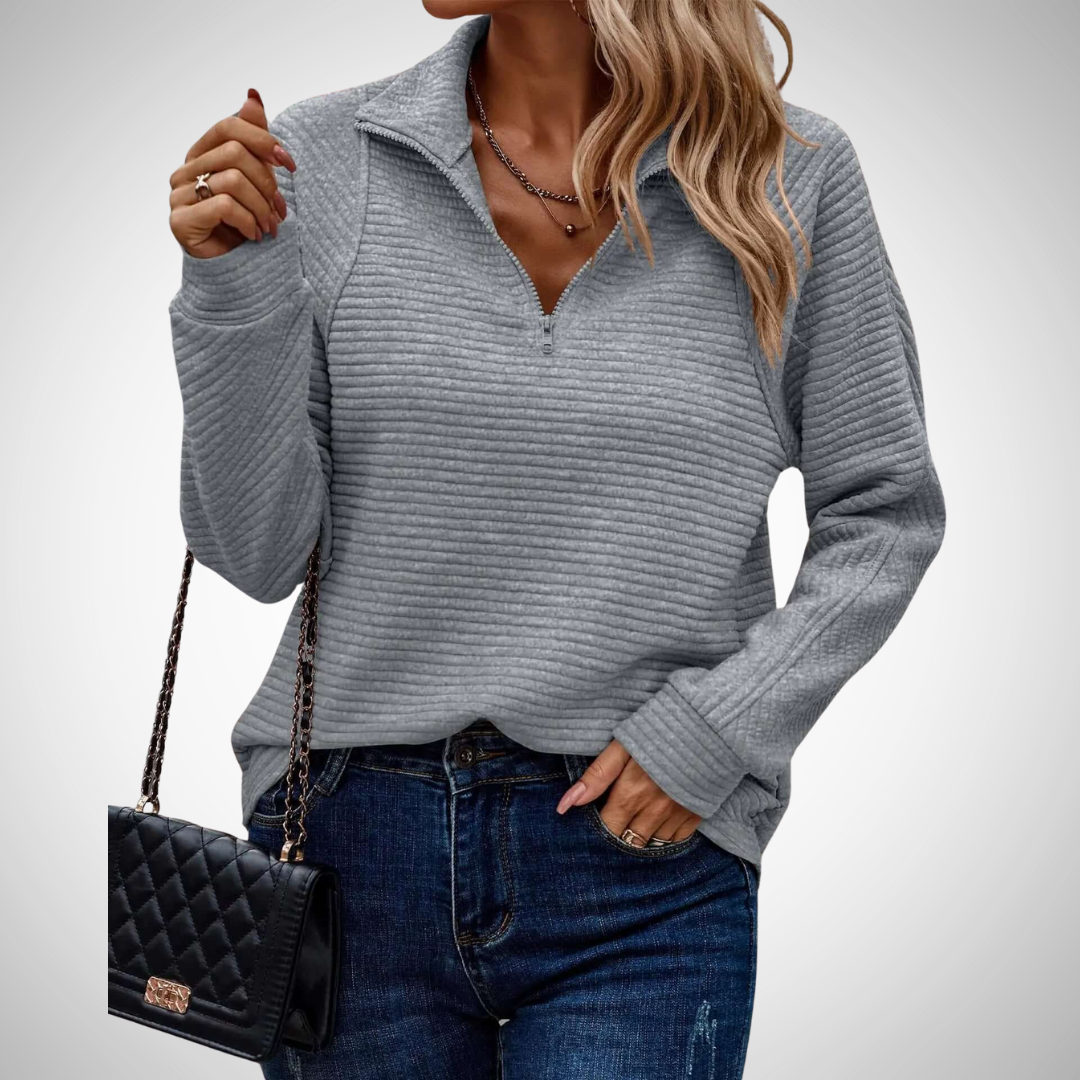 R&B | Weicher V-Ausschnitt Strickpullover für Alltag und Büro