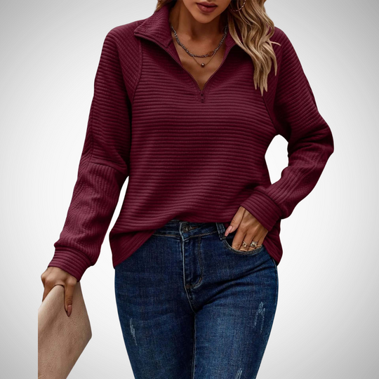 R&B | Weicher V-Ausschnitt Strickpullover für Alltag und Büro